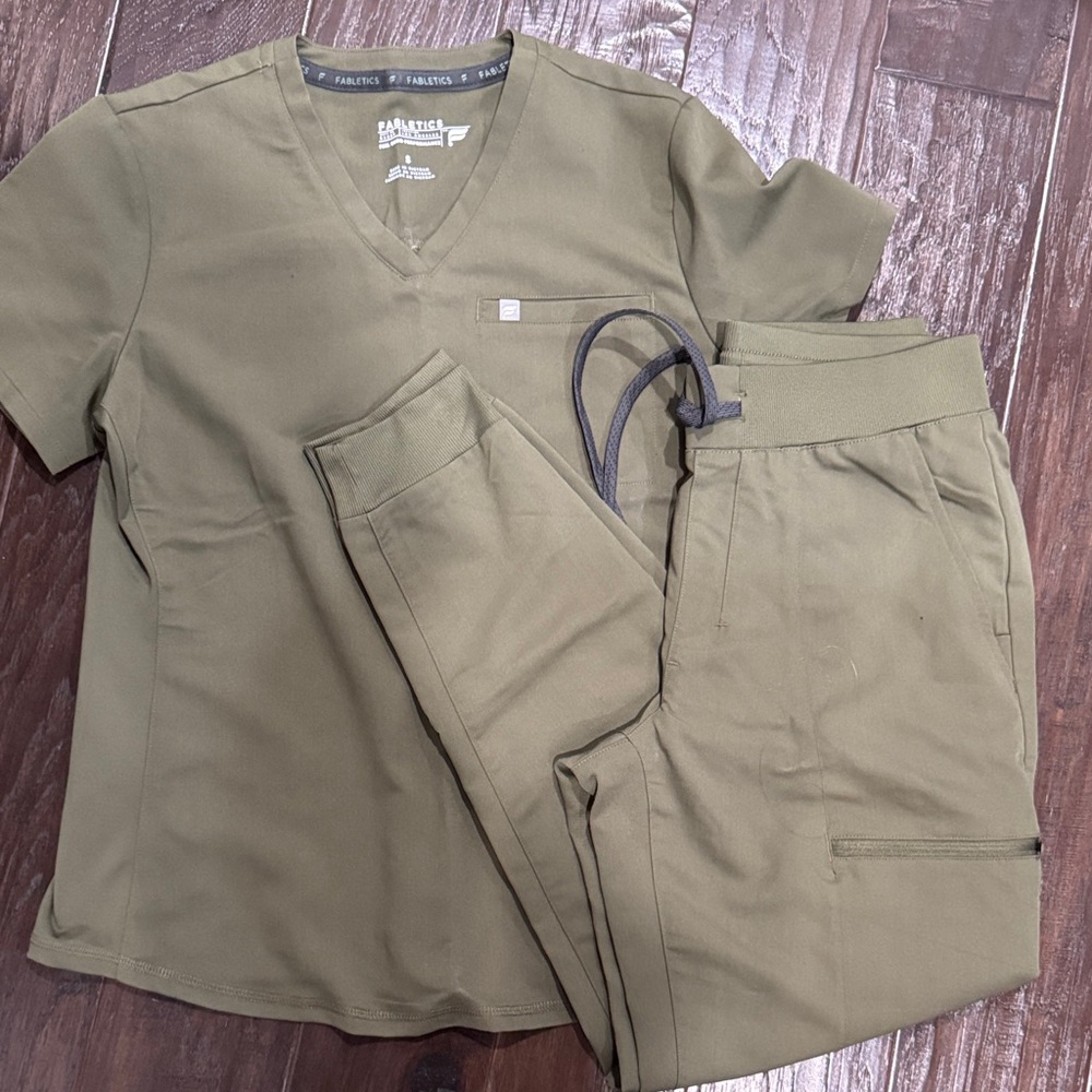 Fabletics Sage Green Scrub Set